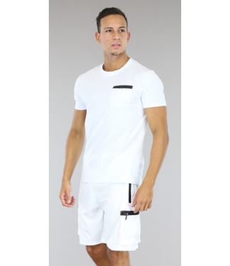 !SALE50 Witte Basic Heren Short Set