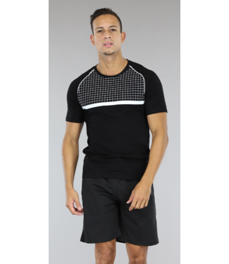 !SALE50 Zwarte Geblokte Mannen Short Set