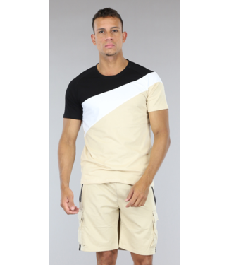 !SALE50 Beige Heren Cargo Short Set