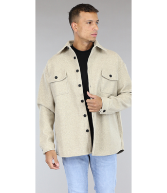 !SALE50 Beige Heren Overshirt