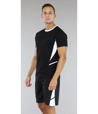 !SALE50 Zwarte Basic Mannen Short Set