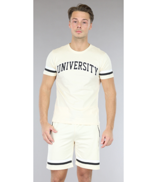 !SALE50 Beige Heren Slim Fit Short Set