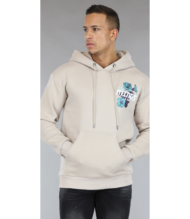 !OP=OP Beige Free Mind Mannen Hoodie