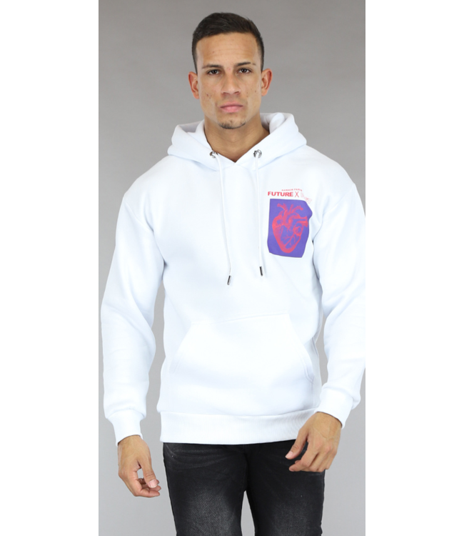 !SALE50 Wit Future X Past Mannen Hoodie