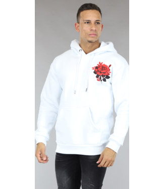 Witte Rose Heren Hoodie