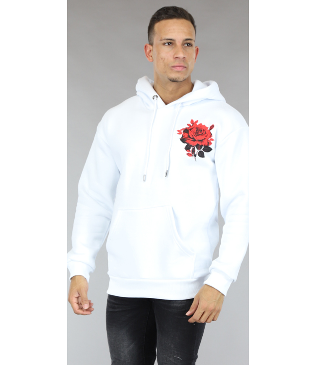 !OP=OP Witte Rose Heren Hoodie