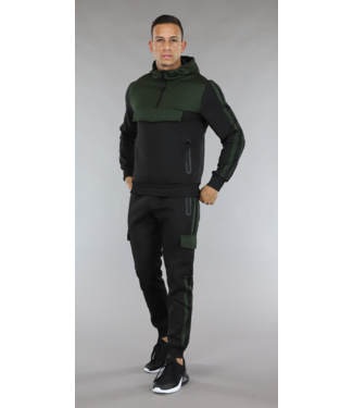 !OP=OP Zwart/Khaki Heren Tracksuit  met Buidel