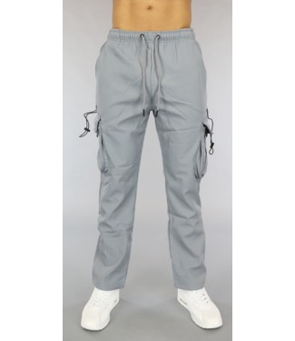 Grijze Straight Leg Heren Cargo Broek