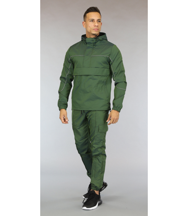 Donkergroen Heren Tracksuit met Zakken