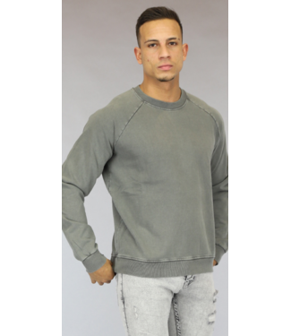 Stone Grey Acid Washed Heren Sweater