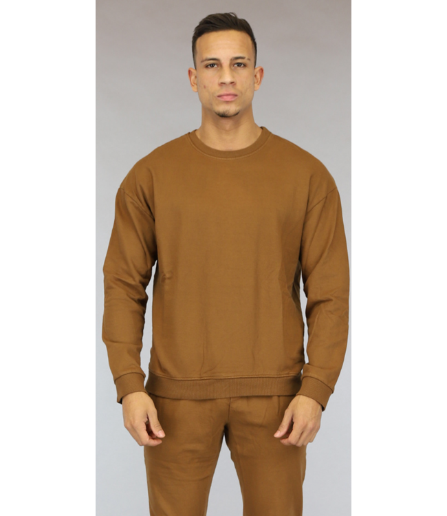 Basic Camel Heren Sweater