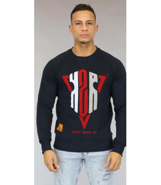 !OP=OP Donkerblauwe Heren Sweater met Rode Opdruk