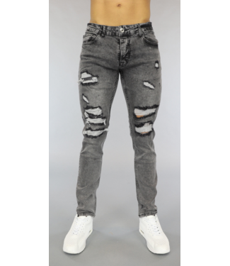 !OP=OP Acid Washed Heren Skinny Jeans met Scheuren