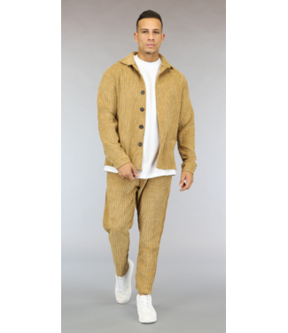 Camel Heren Rib 2-Piece Set met Jasje