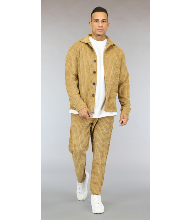 Camel Heren Loose-fit Rib 2-Piece Set