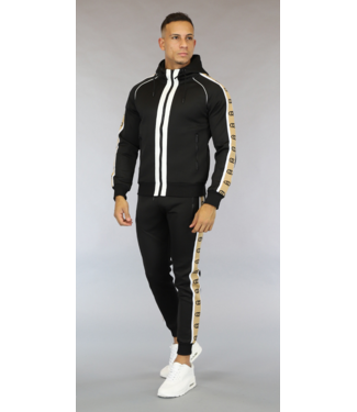 !OP=OP Zwart Heren Tracksuit met Print Mouw