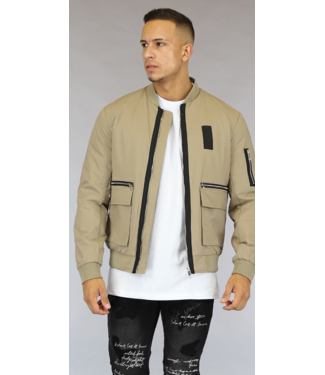 Beige Heren Bomberjack