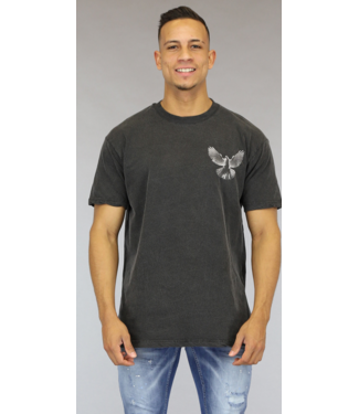 Grijze Washed Heren Shirt met Duif