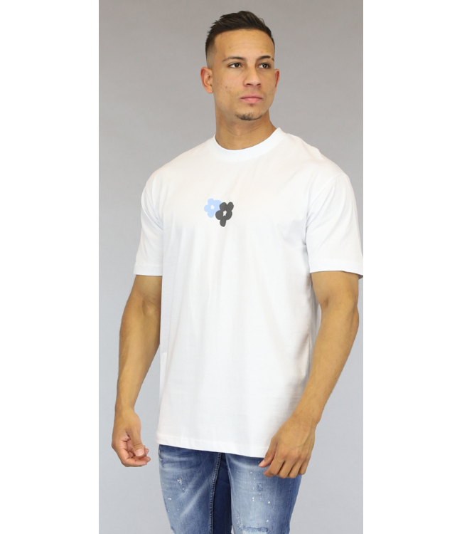 Wit Bloemen Heren Shirt
