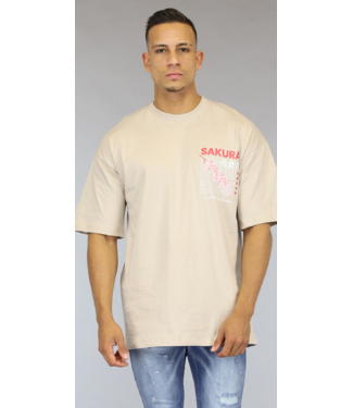 Beige Sakura Heren Shirt