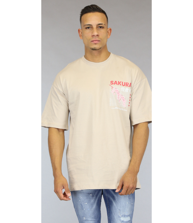 !OP=OP Beige Sakura Heren Shirt