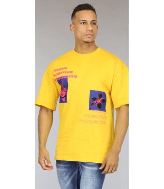 Geel Grow Positive Thoughts Heren Shirt