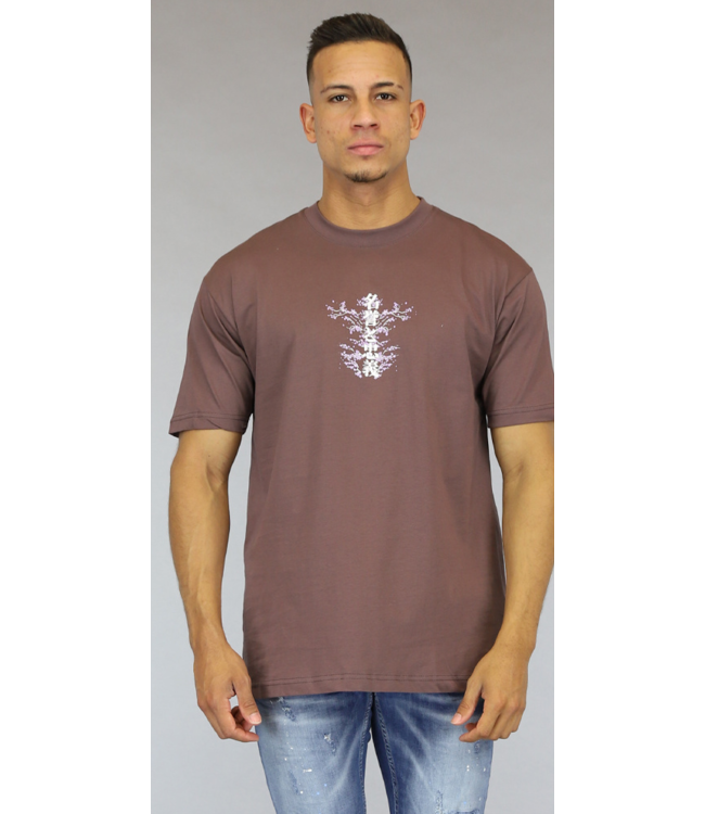 Aubergine Kersenbloesem Heren Shirt