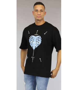 Zwart Heart Heren Shirt