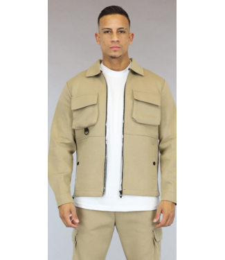 Beige Zacht Heren Cargo Vest