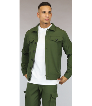 Groen Heren Cargo Vest met Knopen