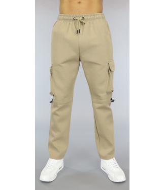 Beige Zachte Heren Cargo Broek