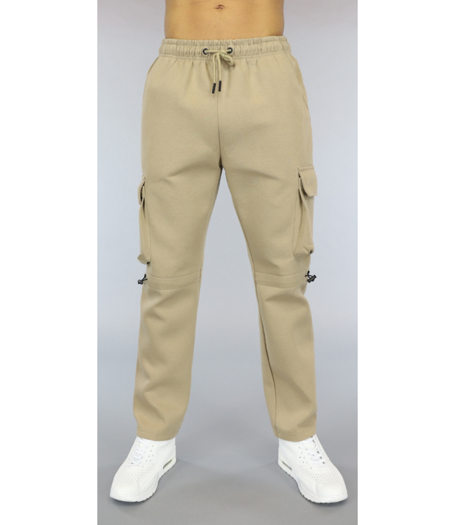 Beige Zachte Heren Cargo Broek