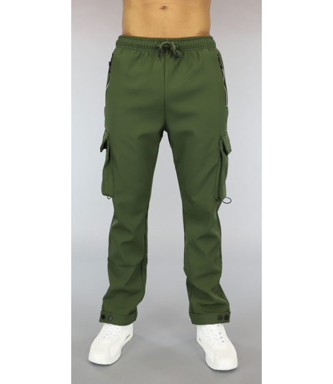 Groene Heren Cargo Broek met Verstelbare Pijpen