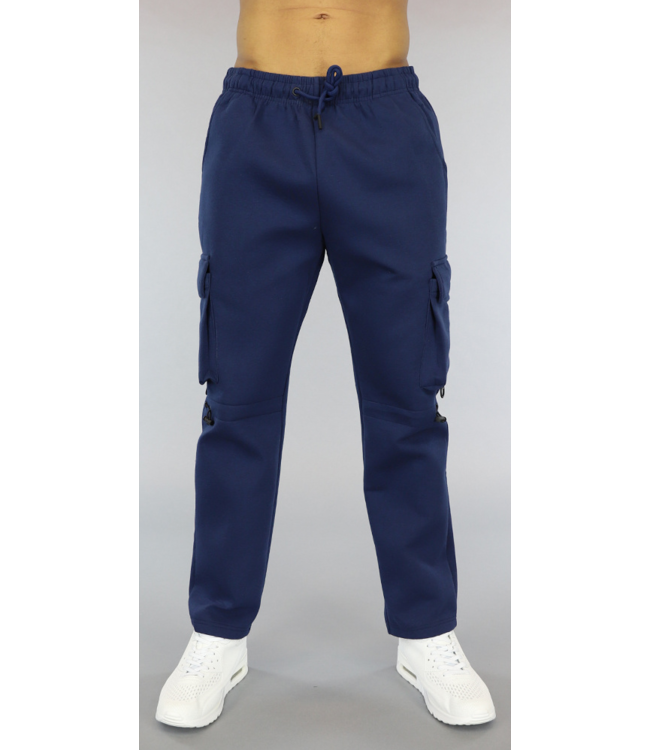 !SALE50 Donkerblauwe Zachte Heren Cargo Broek