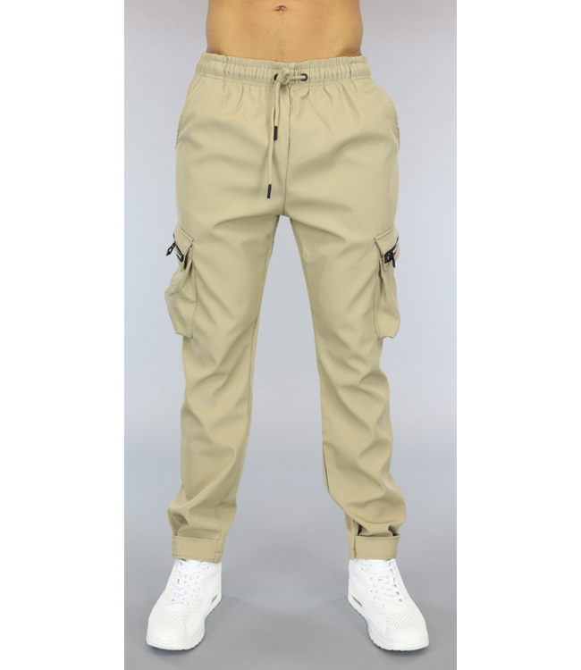 !OP=OP Beige Heren Cargo Broek met Sierrits