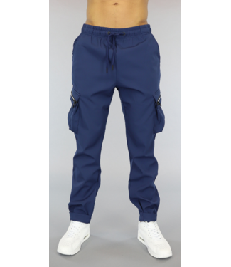 !SALE50 Donkerblauwe Heren Cargo Broek met Sierrits