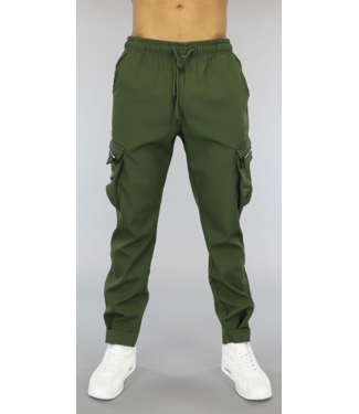 Groene Heren Cargo Broek met Sierrits