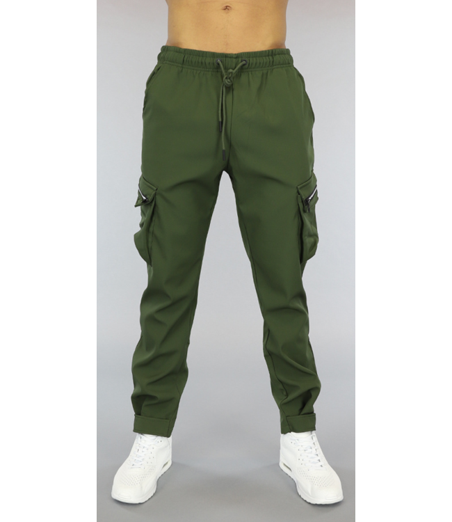 Groene Heren Cargo Broek met Sierrits