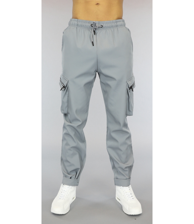 Grijze Heren Cargo Broek met Sierrits