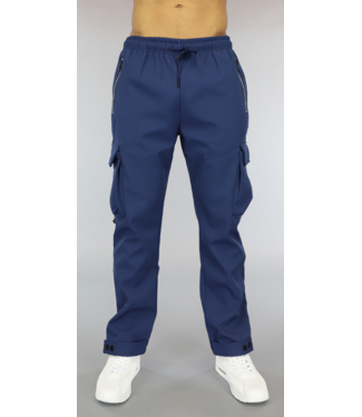 Donkerblauwe Heren Cargo Broek met Verstelbare Pijpen