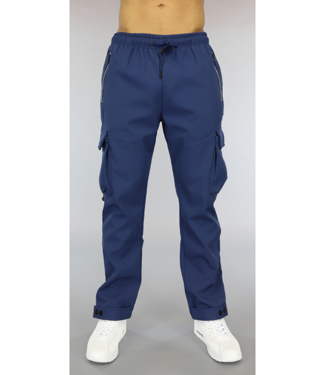 Donkerblauwe Heren Cargo Broek met Verstelbare Pijpen