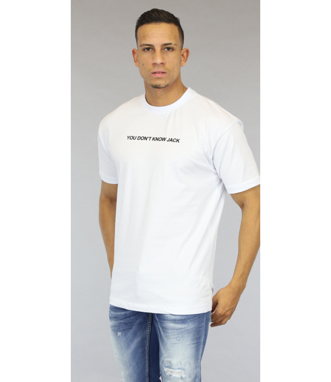 Wit Heren Shirt met Honden Opdruk