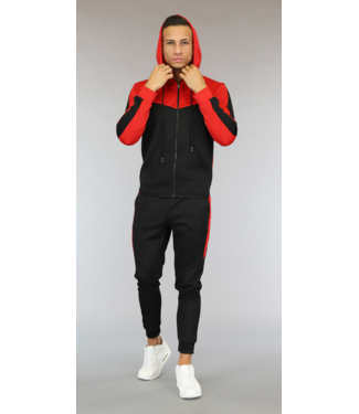 Zwart/Rood Trainingspak Heren