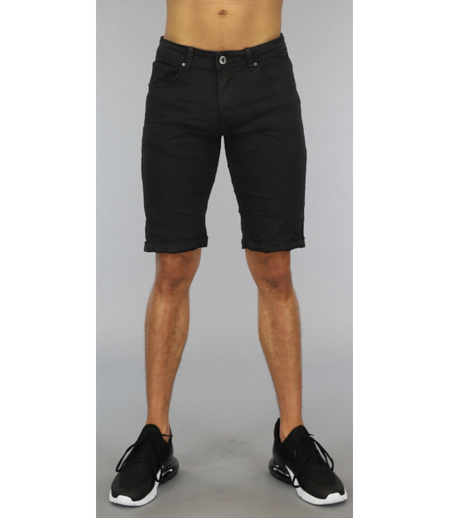 Zwarte Basic Heren Jeans Bermuda