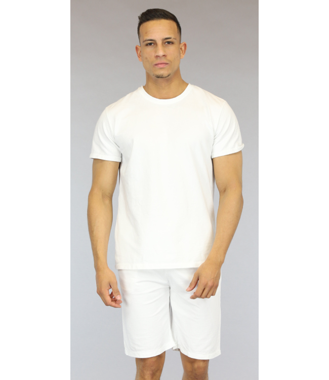 !OP=OP Basic Witte Loose-Fit Heren Short Set