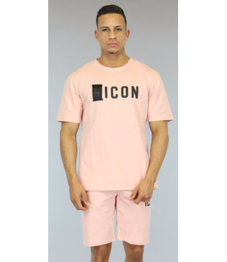 Lichtroze Loose Fit Heren Icon Short Set