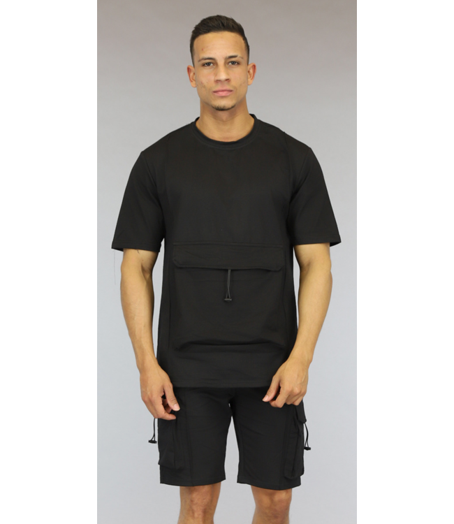 Zwarte Heren Short Set met Buidel