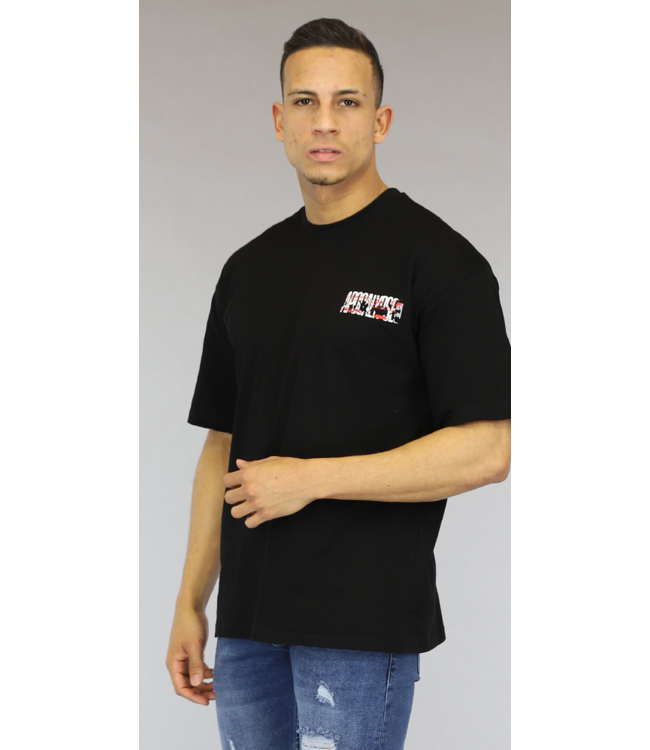 Zwart Oversized Apocalyps Heren T-Shirt