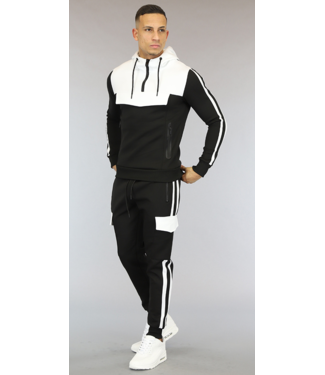 !OP=OP Zwart/Witte Heren Tracksuit  met Buidel