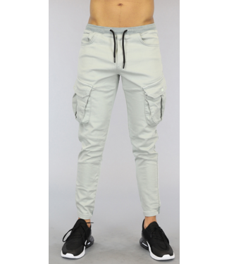 Lichtgrijze Heren Cargo Jogger